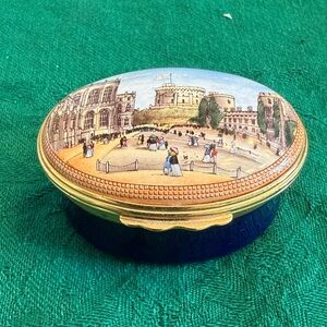 Halcyon Days Enamel Oval Trinket Box